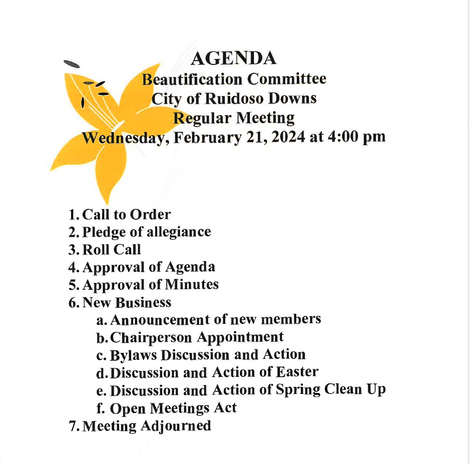 PB Regular Meeting 2.21.2024 Agenda